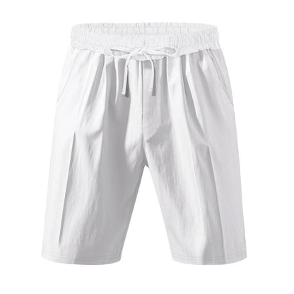 Summer Short Shirt Suit Fashion Lapel Button Down Short Sleeve Top And Drawstring Shorts Beach Clothing For Men